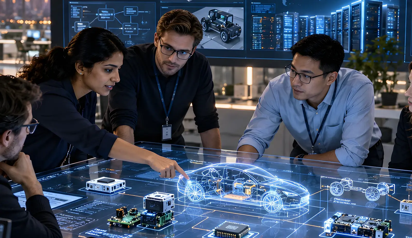GlobalScalar engineers working together