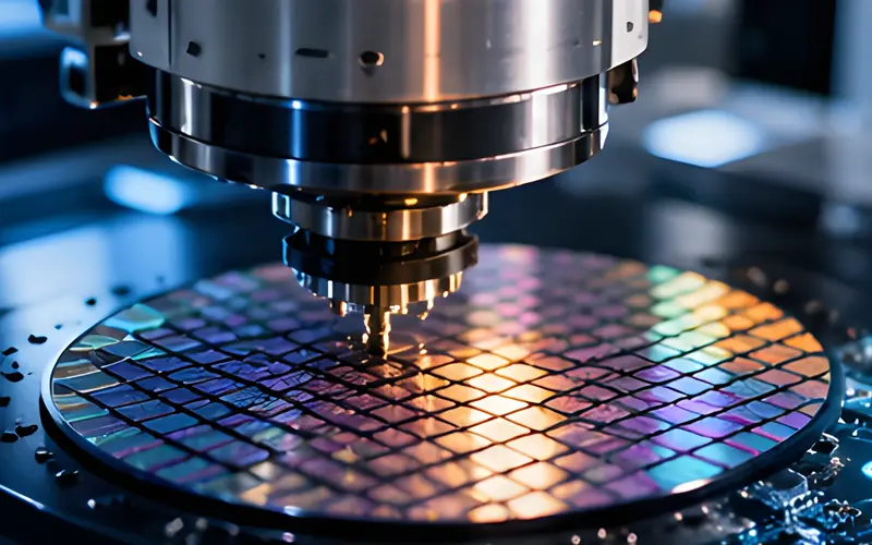 Silicon wafer under inspection